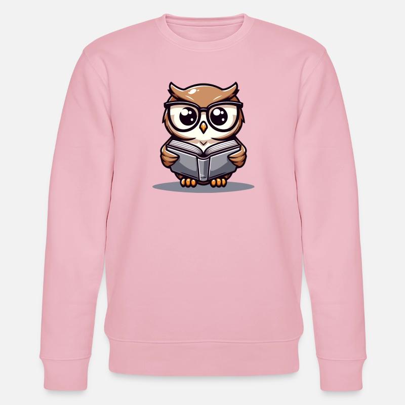 Weise Worte: Die Bücherwule - Stanley/Stella Unisex Bio-Sweatshirt CHANGER  - Hellrosa