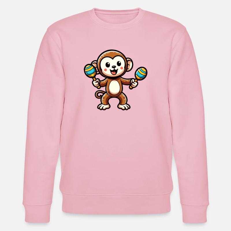 Maraca Monkey: Der musikalische Primat - Stanley/Stella Unisex Bio-Sweatshirt CHANGER  - Hellrosa