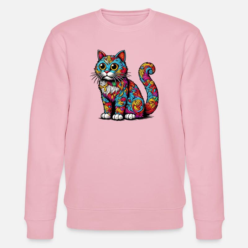 Katze - Stanley/Stella Unisex Bio-Sweatshirt CHANGER  - Hellrosa