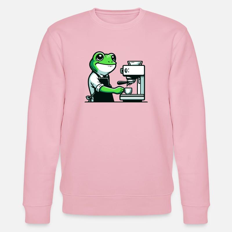 Coffee Brewin' Frog: Der Espresso-Experte - Stanley/Stella Unisex Bio-Sweatshirt CHANGER  - Hellrosa