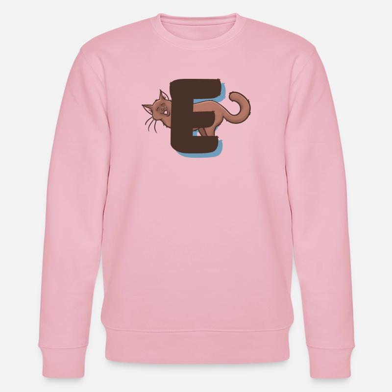 Cat Letter E - Stanley/Stella CHANGER Unisex Organic Sweatshirt - cotton pink