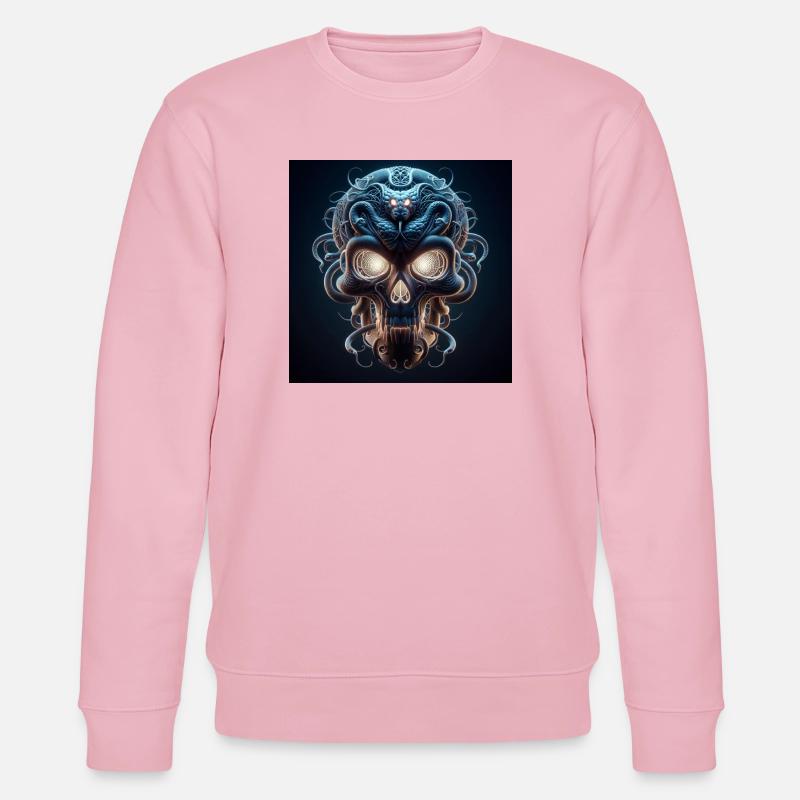 Schädel verschmolzen mit Snake 3D - Stanley/Stella Unisex Bio-Sweatshirt CHANGER - Hellrosa