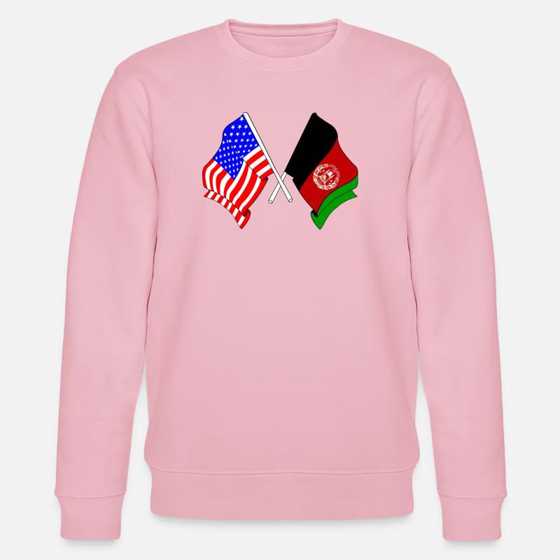 Drapeau des États-Unis Drapeau de l’Afghanistan - Sweat bio CHANGER Stanley/Stella Unisexe - rose pâle