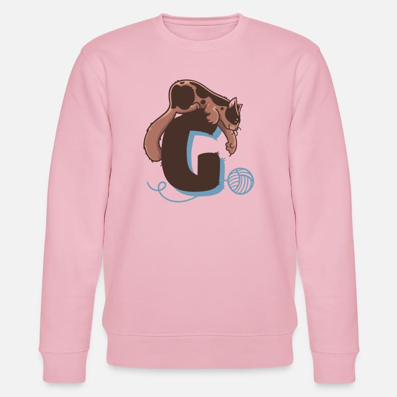 Katze Buchstabe G - Stanley/Stella Unisex Bio-Sweatshirt CHANGER  - Hellrosa