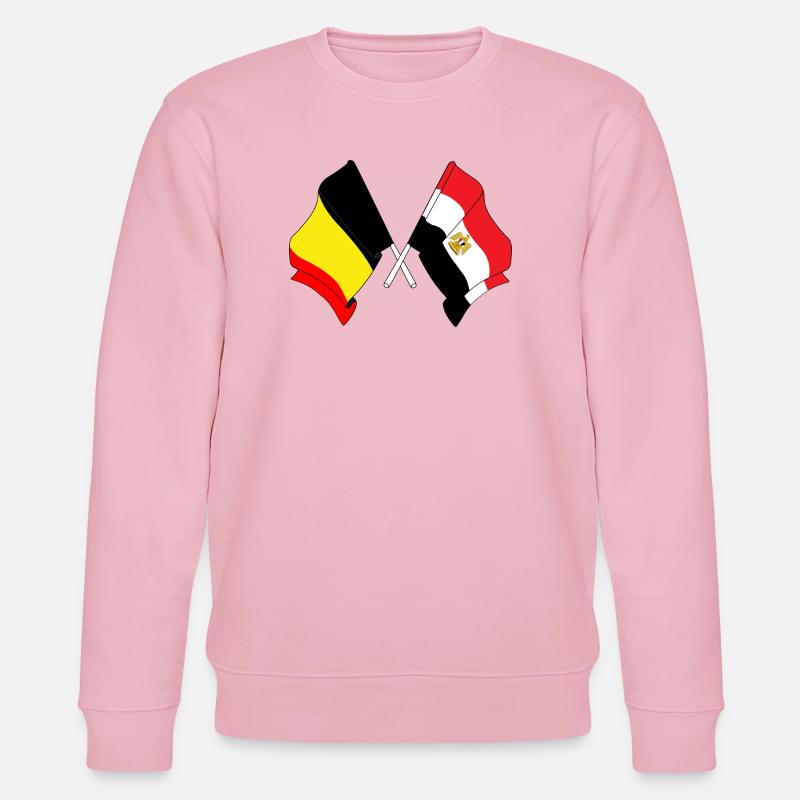 Drapeau Belgique, drapeau Égypte - Sweat bio CHANGER Stanley/Stella Unisexe - rose pâle