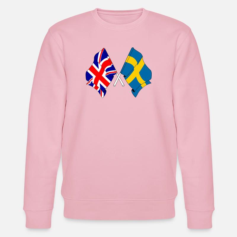DrapeauAngleterre, drapeau Suède - Sweat bio CHANGER Stanley/Stella Unisexe - rose pâle