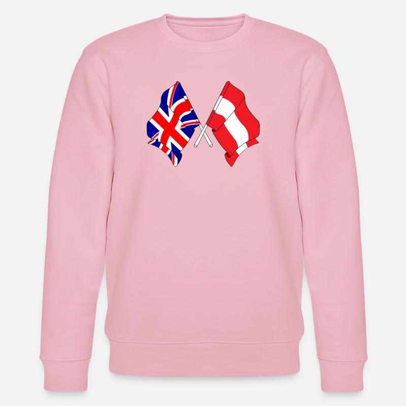 Drapeau de l’Angleterre, drapeau de l’Autriche - Sweat bio CHANGER Stanley/Stella Unisexe - rose pâle