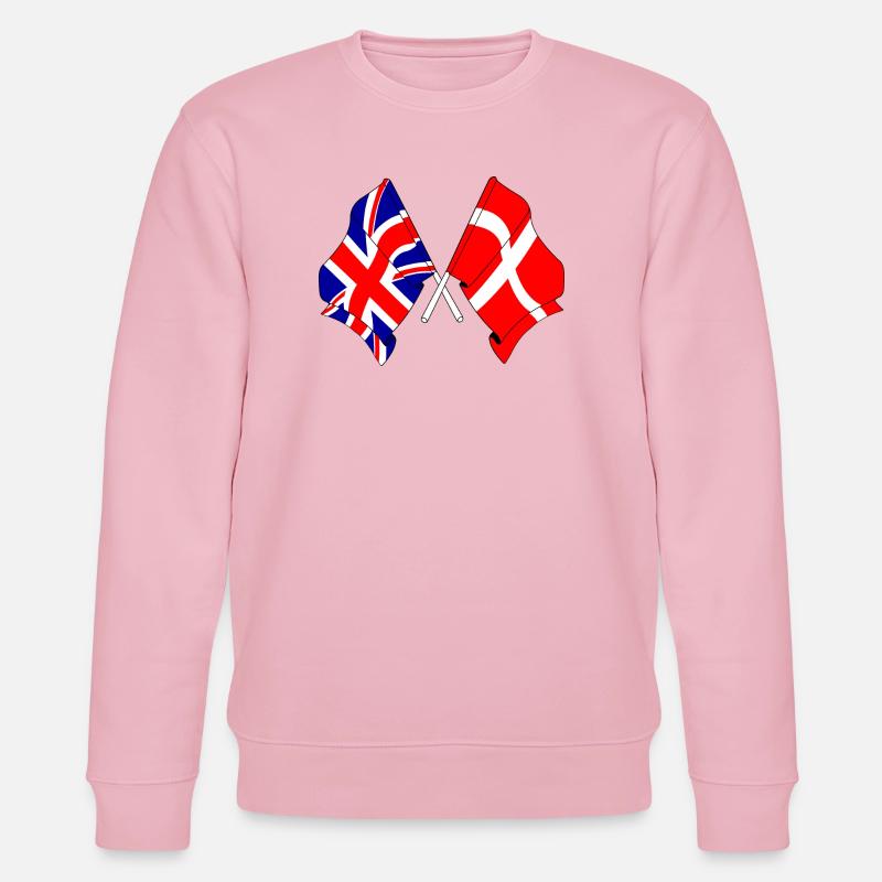 Drapeau de l’Angleterre, drapeau du Danemark - Sweat bio CHANGER Stanley/Stella Unisexe - rose pâle