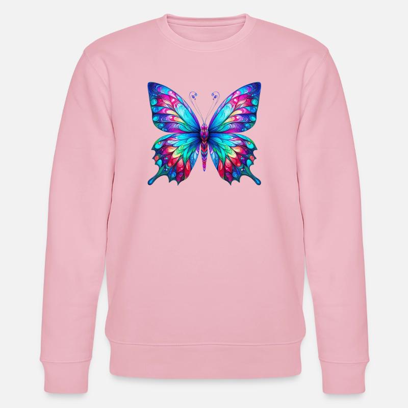 Schmetterling - Stanley/Stella Unisex Bio-Sweatshirt CHANGER  - Hellrosa