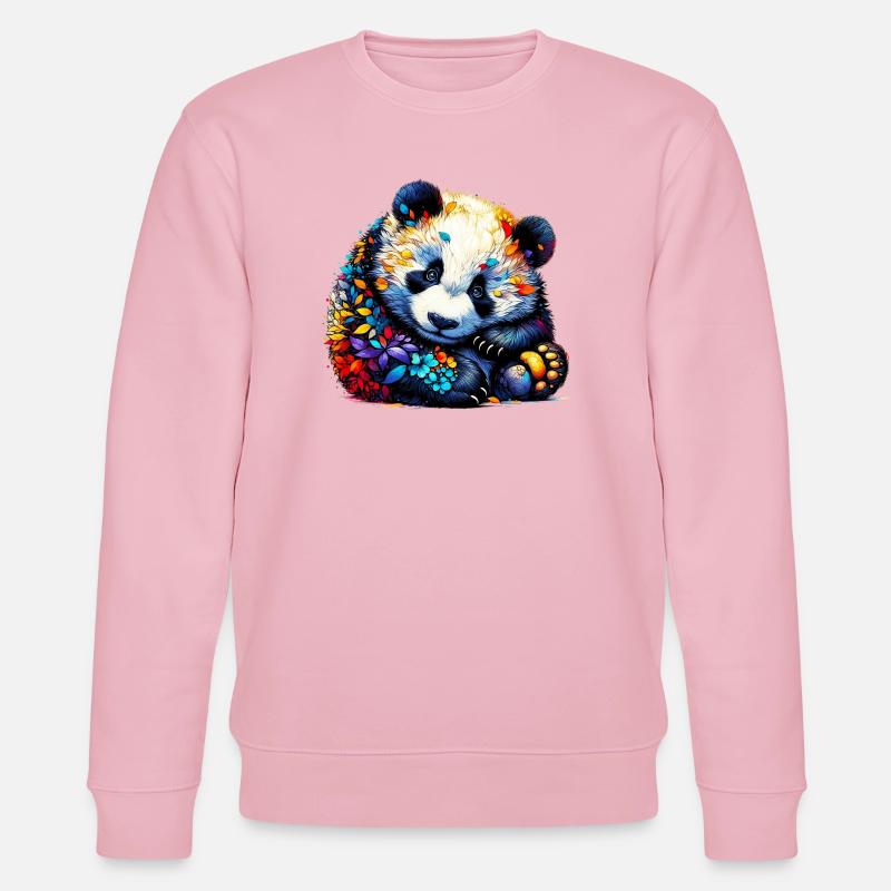 Panda - Stanley/Stella CHANGER Unisex Organic Sweatshirt - cotton pink