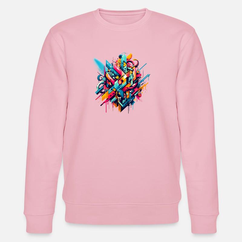 Coole bunte dynamische Graffiti-Illustration - Stanley/Stella Unisex Bio-Sweatshirt CHANGER  - Hellrosa