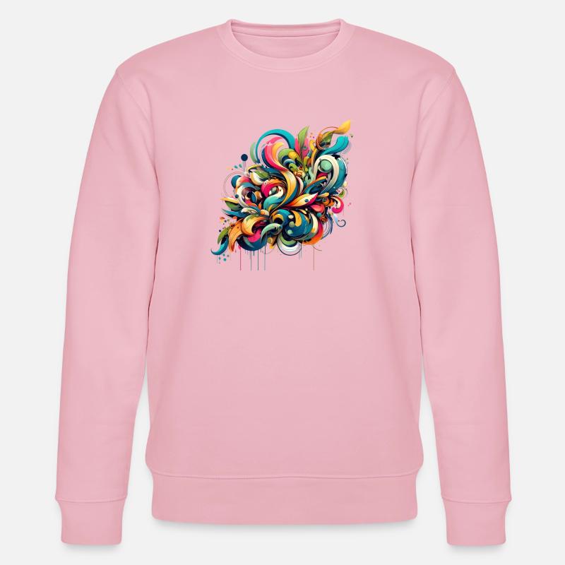 Coole florale dynamische Graffiti-Illustration - Stanley/Stella Unisex Bio-Sweatshirt CHANGER  - Hellrosa