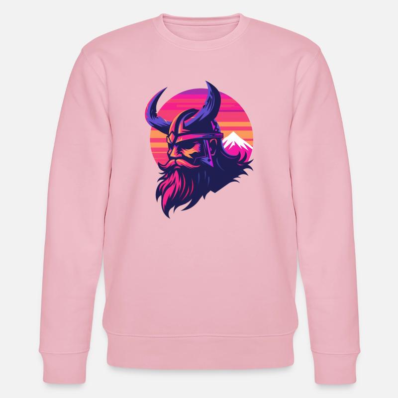 Viking synthwave 3 - Stanley/Stella CHANGER Unisex Organic Sweatshirt - cotton pink