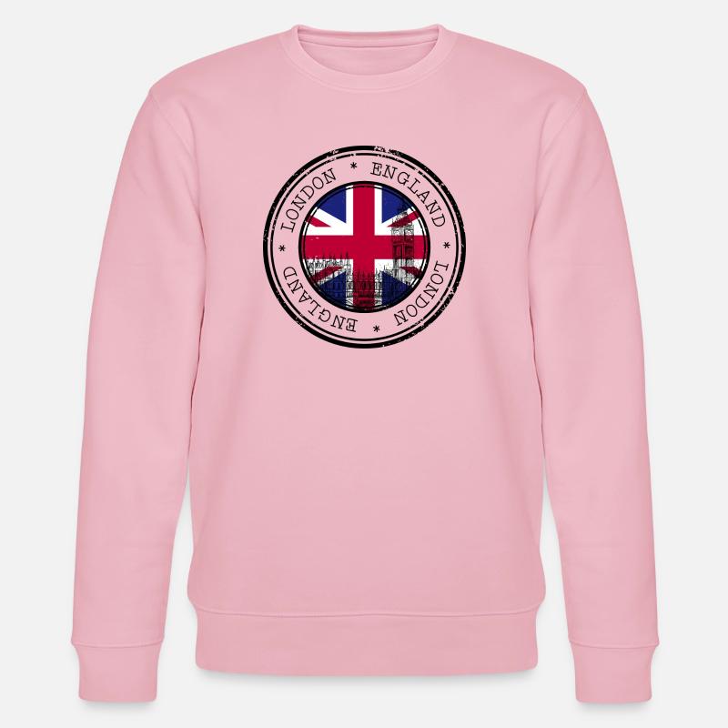 Insigne rond du drapeau de Londres - Sweat bio CHANGER Stanley/Stella Unisexe - rose pâle