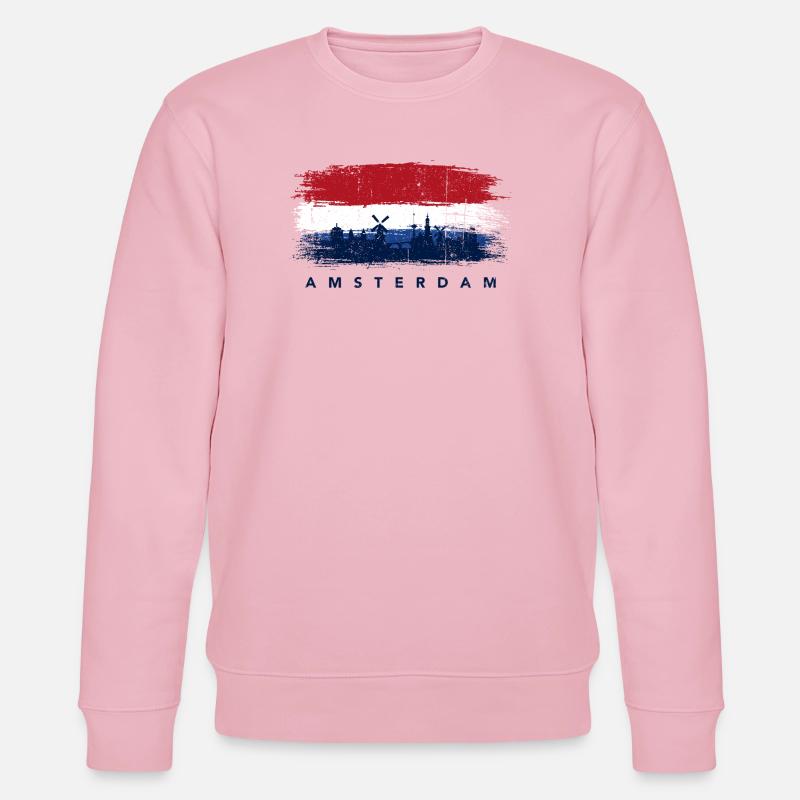 Amsterdam Skyline Brush Flagge - Stanley/Stella Unisex Bio-Sweatshirt CHANGER - Hellrosa