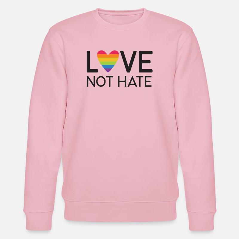 LGBT Pride Month - Love No Hate - Stanley/Stella CHANGER Unisex Organic Sweatshirt - cotton pink