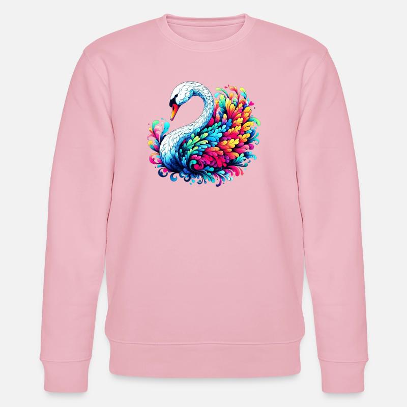 Schwan - Stanley/Stella Unisex Bio-Sweatshirt CHANGER  - Hellrosa