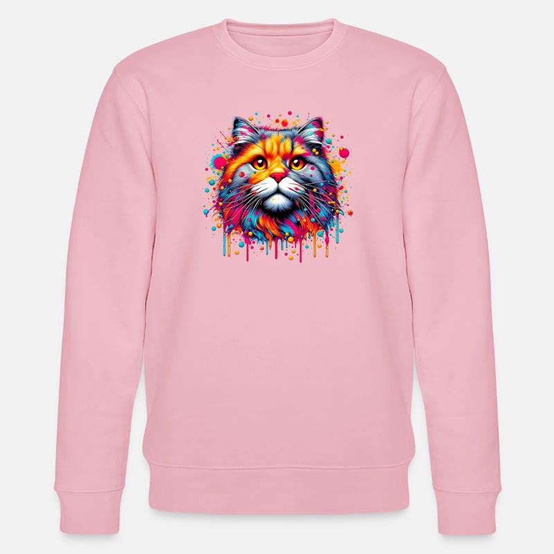 Katze - Stanley/Stella Unisex Bio-Sweatshirt CHANGER  - Hellrosa