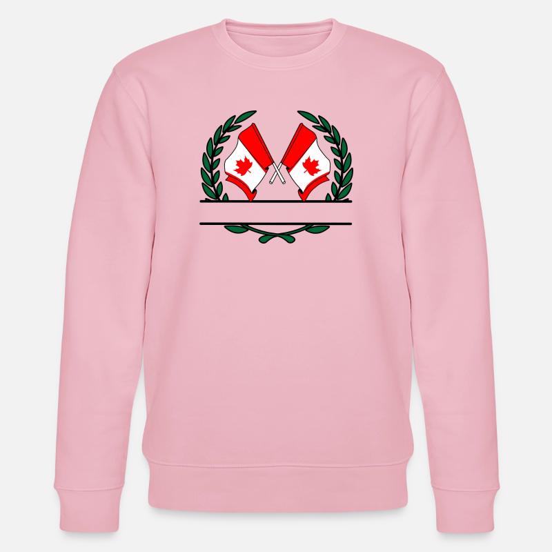 Flaggen Kanada Lorbeerkranz-Banner - Stanley/Stella Unisex Bio-Sweatshirt CHANGER  - Hellrosa