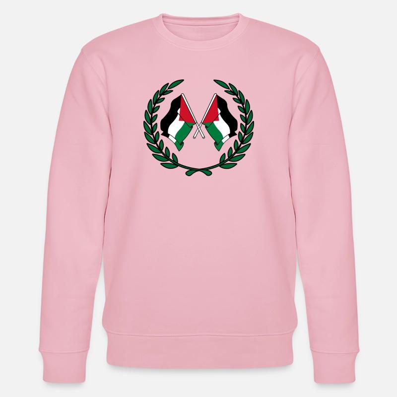 Drapeaux palestiniens en couronne de laurier - Sweat bio CHANGER Stanley/Stella Unisexe - rose pâle