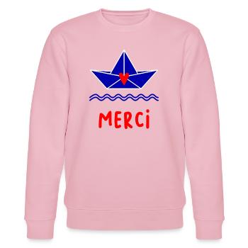 MERCI. MAÎTRESSE. MAÎTRE - Sweat bio CHANGER Stanley/Stella Unisexe - rose pâle - Devant - Jaron (178cm) & Liana (172cm)