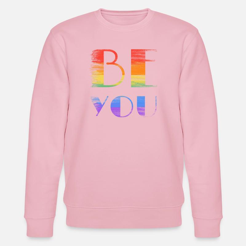 Be You Regenbogen Pinselkunst - Stanley/Stella Unisex Bio-Sweatshirt CHANGER  - Hellrosa