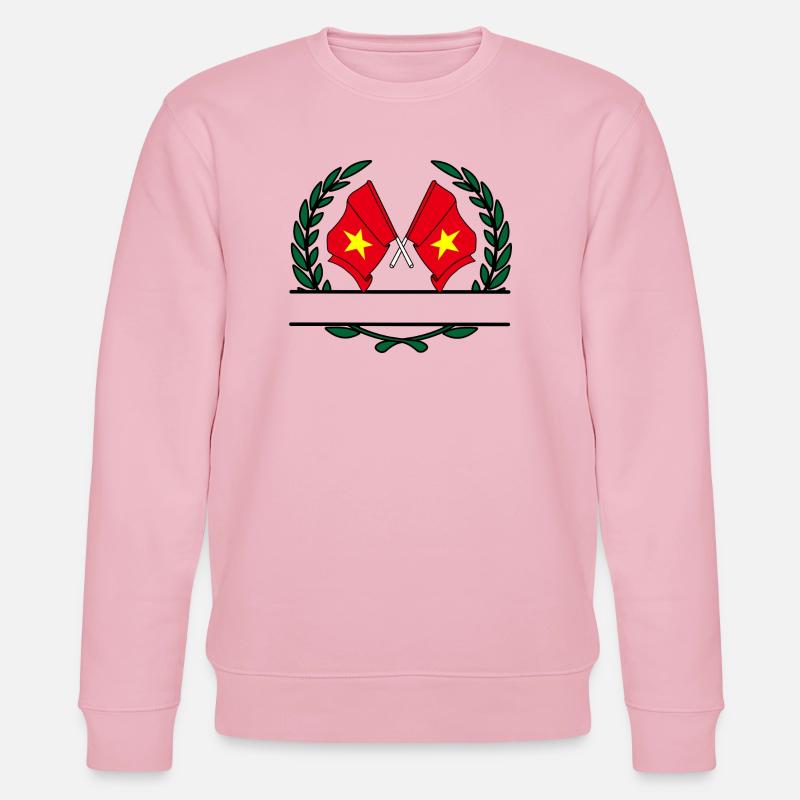 Drapeaux Vietnam bannière couronne de laurier - Sweat bio CHANGER Stanley/Stella Unisexe - rose pâle