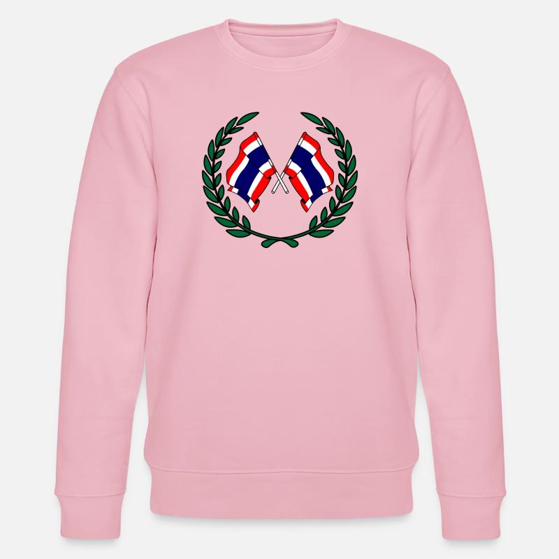 Flaggen Thailands im Lorbeerkranz - Stanley/Stella Unisex Bio-Sweatshirt CHANGER  - Hellrosa