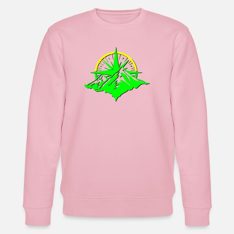 Compass With Mountain Silhouette - Stanley/Stella Unisex Bio-Sweatshirt CHANGER  - Hellrosa