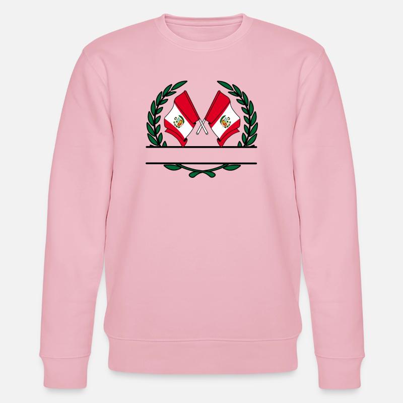 Drapeaux Pérou bannière couronne de laurier - Sweat bio CHANGER Stanley/Stella Unisexe - rose pâle