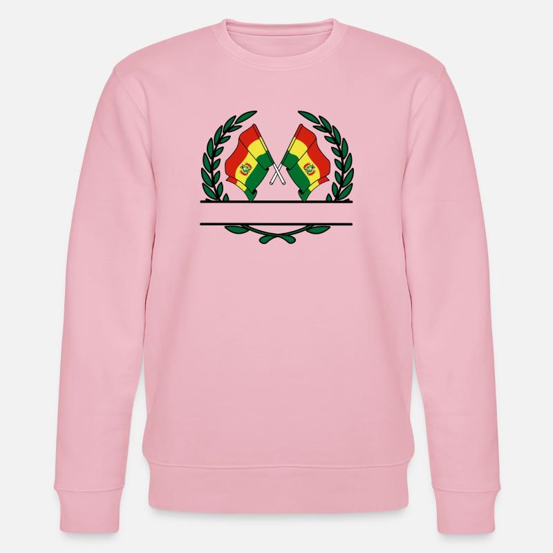 Drapeaux Bolivie bannière couronne de laurier - Sweat bio CHANGER Stanley/Stella Unisexe - rose pâle