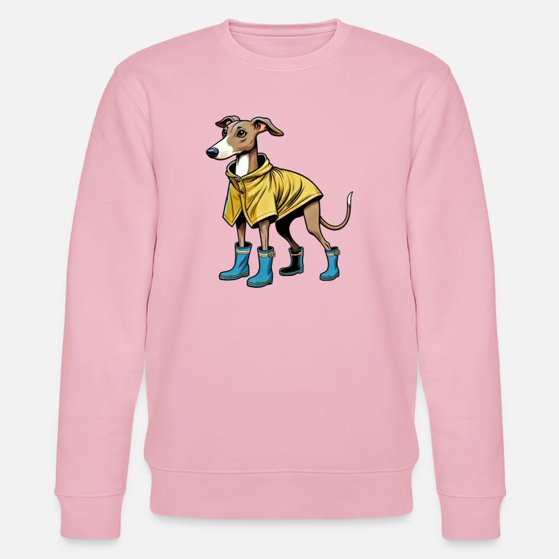 Whippet im Regenmantel - Stanley/Stella Unisex Bio-Sweatshirt CHANGER  - Hellrosa