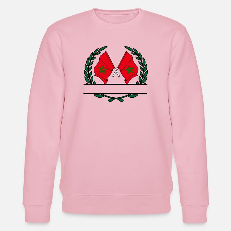 Drapeaux Maroc couronne de laurier bannière - Sweat bio CHANGER Stanley/Stella Unisexe - rose pâle