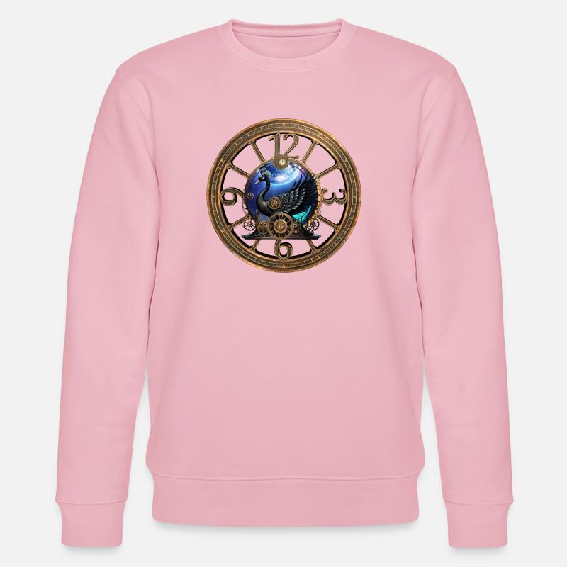 Schwarzer Steampunk-Schwan - Stanley/Stella Unisex Bio-Sweatshirt CHANGER  - Hellrosa