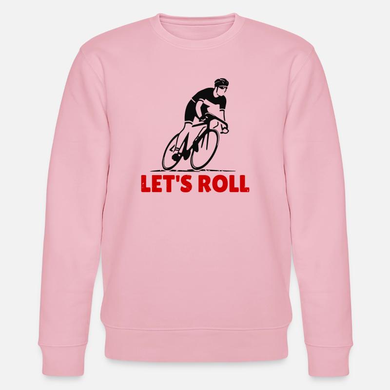Dynamic Cyclist Silhouette - Stanley/Stella CHANGER Unisex Organic Sweatshirt - cotton pink