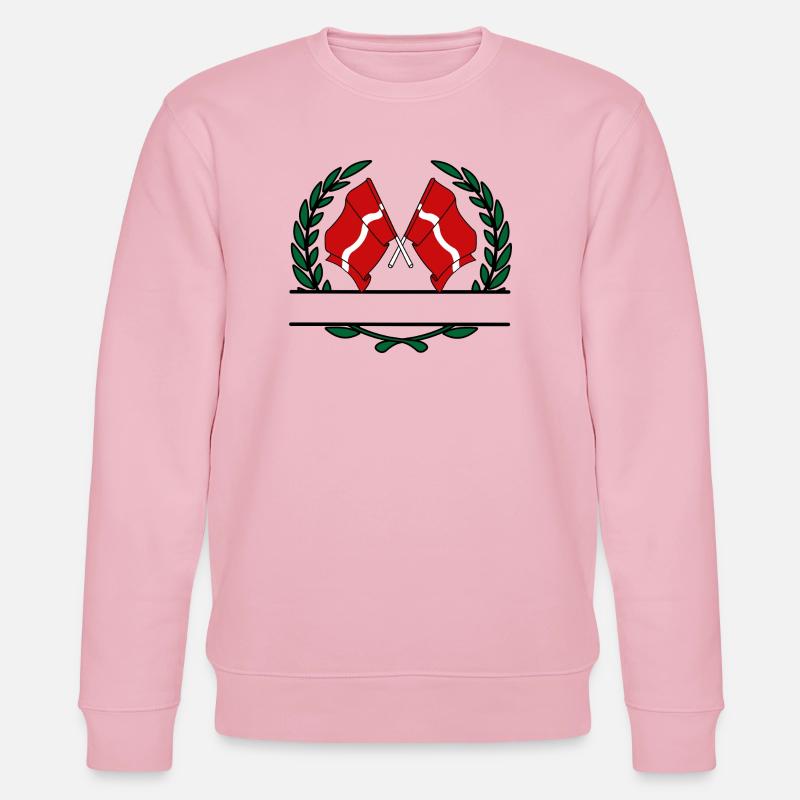 Drapeaux Lettonie couronne de laurier bannière - Sweat bio CHANGER Stanley/Stella Unisexe - rose pâle