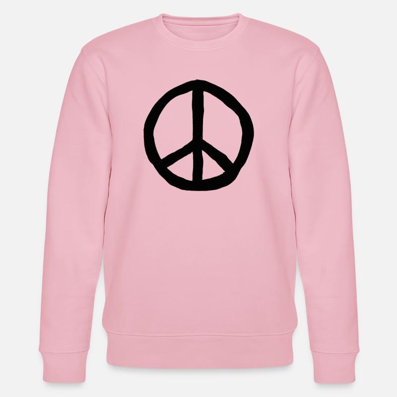 Peace Sign / Simple - Stanley/Stella CHANGER Unisex Organic Sweatshirt - cotton pink