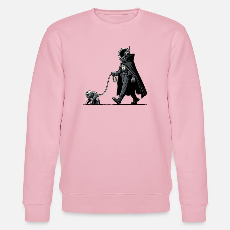 Futuristischer Astronaut mit Roboter-Hund - Stanley/Stella Unisex Bio-Sweatshirt CHANGER  - Hellrosa