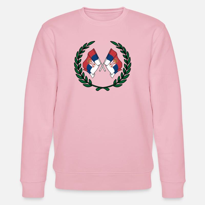 Drapeaux Serbie en couronne de laurier - Sweat bio CHANGER Stanley/Stella Unisexe - rose pâle