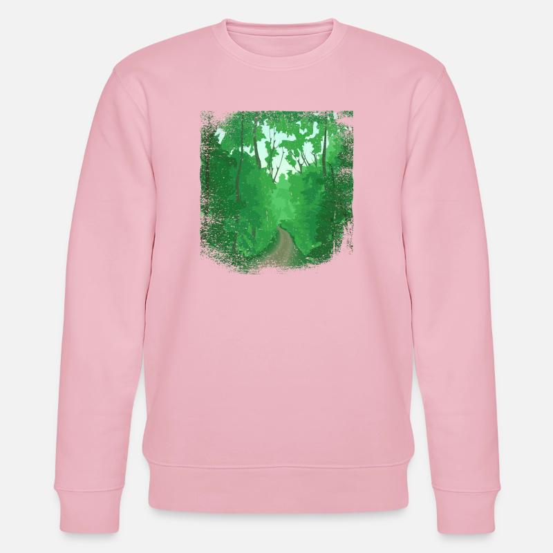 Waldweg mit ausgefranstem Rand - Stanley/Stella Unisex Bio-Sweatshirt CHANGER  - Hellrosa