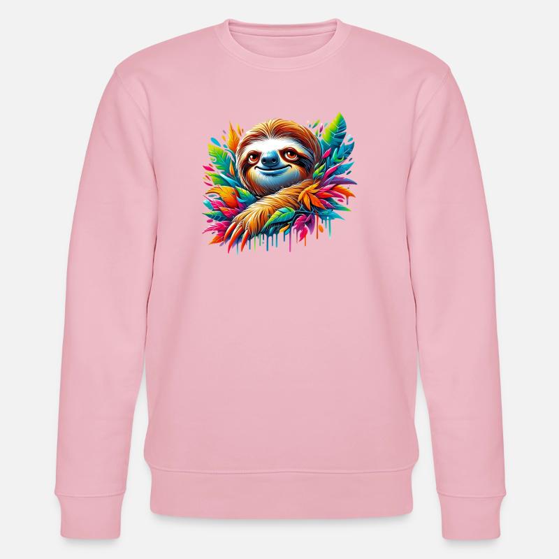 Faultier - Stanley/Stella Unisex Bio-Sweatshirt CHANGER  - Hellrosa