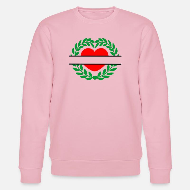 Lorbeerkranz Rot Herzform - Stanley/Stella Unisex Bio-Sweatshirt CHANGER  - Hellrosa