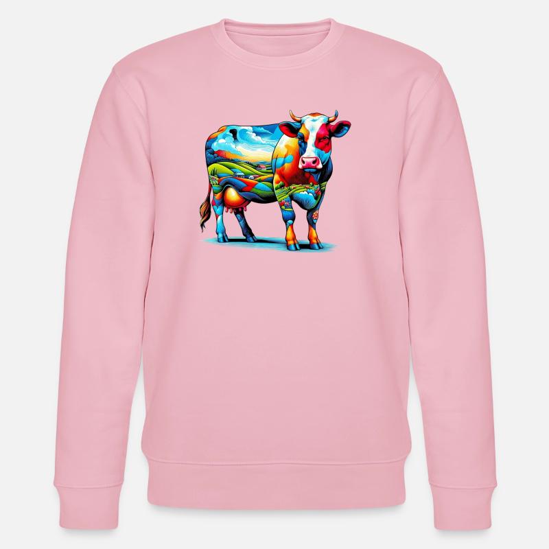 Kuh - Stanley/Stella Unisex Bio-Sweatshirt CHANGER  - Hellrosa