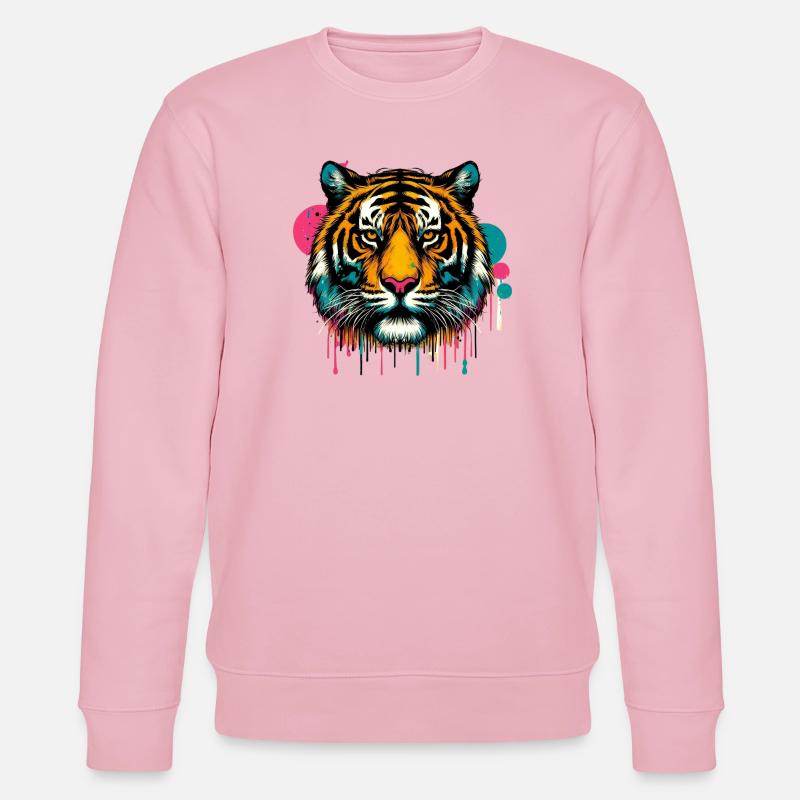 Tiger - Stanley/Stella Unisex Bio-Sweatshirt CHANGER  - Hellrosa