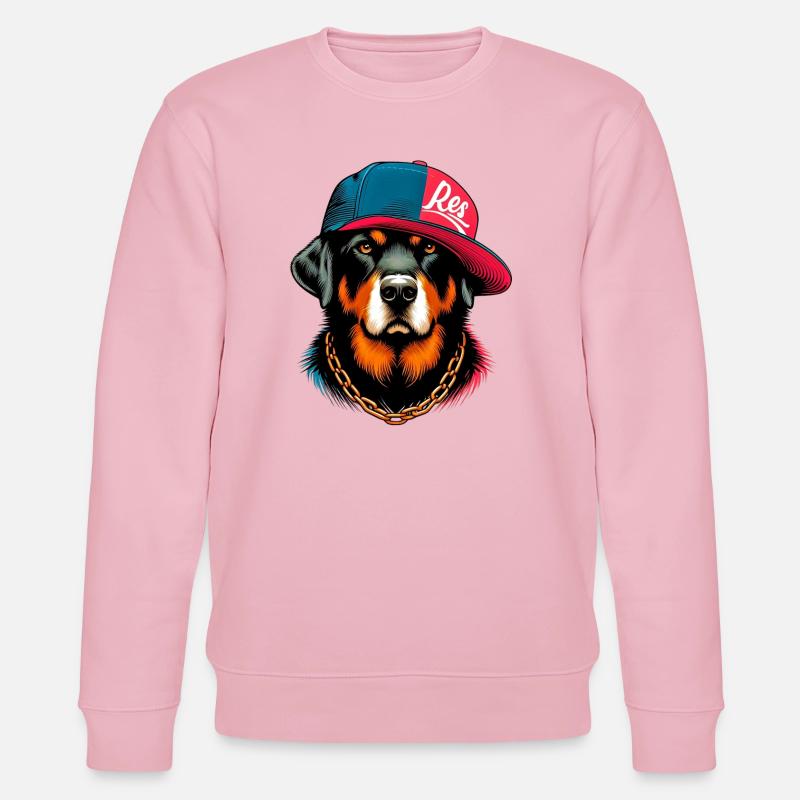 Hund mit Hut - Stanley/Stella Unisex Bio-Sweatshirt CHANGER  - Hellrosa