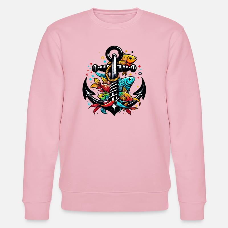 Ein Anker mit Fischen - Stanley/Stella Unisex Bio-Sweatshirt CHANGER  - Hellrosa