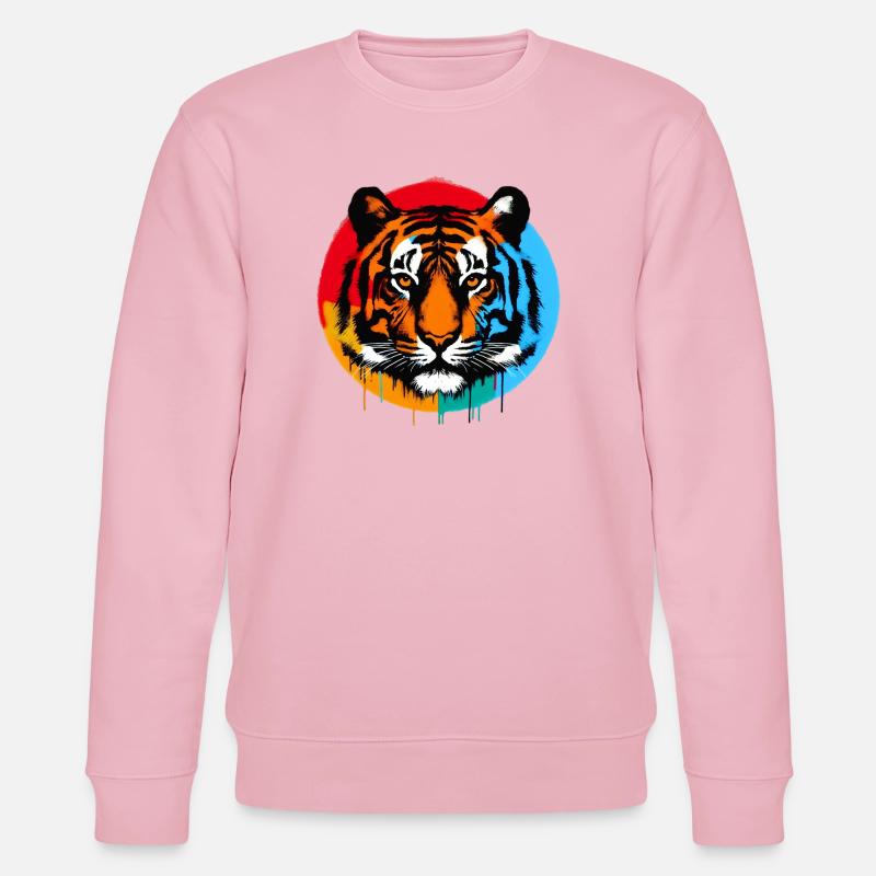 Tiger - Stanley/Stella Unisex Bio-Sweatshirt CHANGER  - Hellrosa