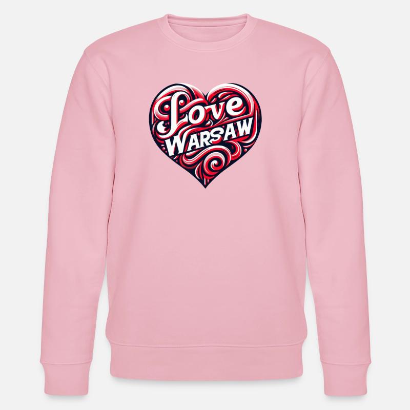 Warschau, ich liebe Warschau - Stanley/Stella Unisex Bio-Sweatshirt CHANGER  - Hellrosa