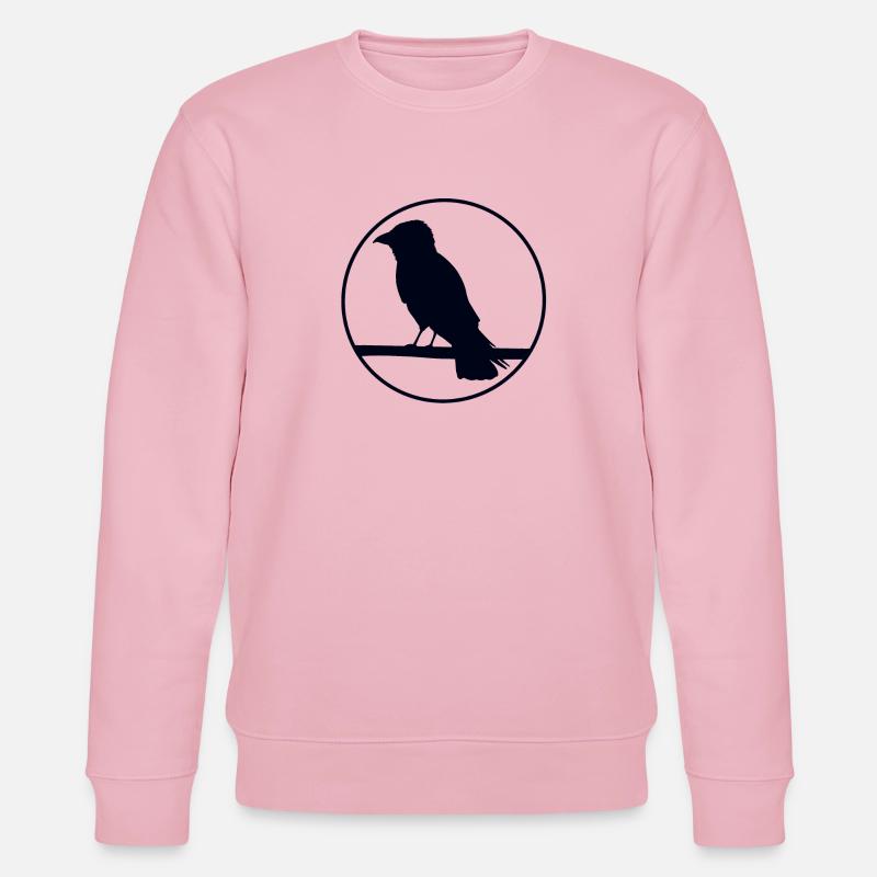Krähe auf Ast - Stanley/Stella Unisex Bio-Sweatshirt CHANGER  - Hellrosa