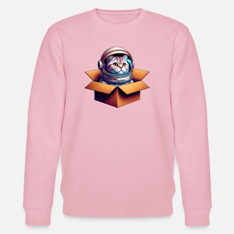 Chat astronaute - Sweat bio CHANGER Stanley/Stella Unisexe - rose pâle